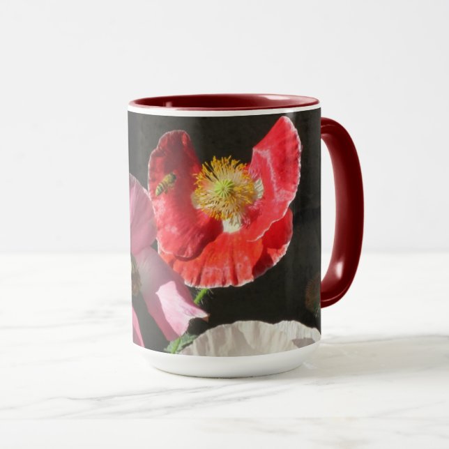 Caneca "Bee In The Poppies" (Frente Esquerda)