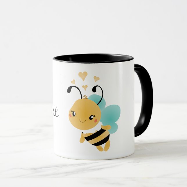Caneca Bee Mine Bumblebee Hearts (Frente Esquerda)