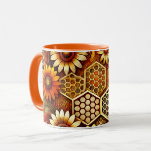 Caneca Beekeeper Mug   Design de mel e girassol