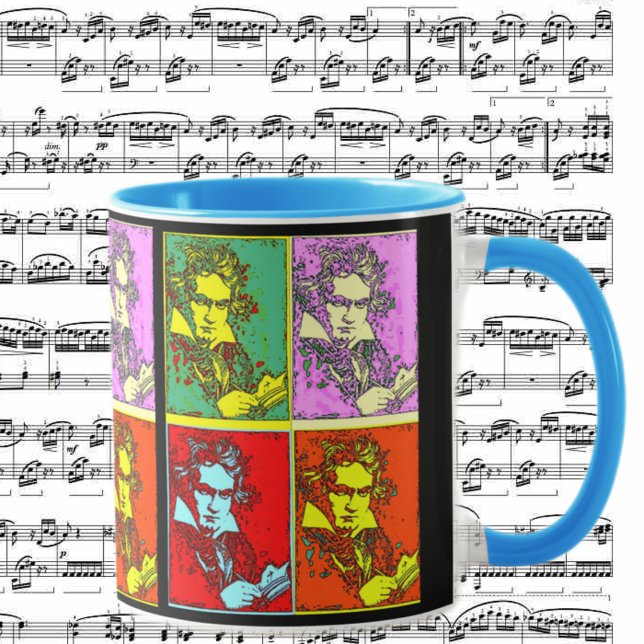 Caneca Beethoven, pop-art (Criador carregado)