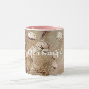 Caneca Beige Blush Boho Floral