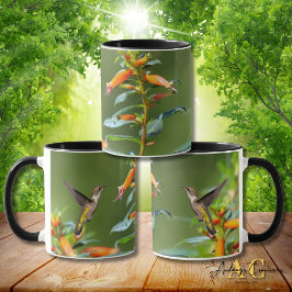 Caneca Beija-flor-de-garganta-rubí "em Cuphea"