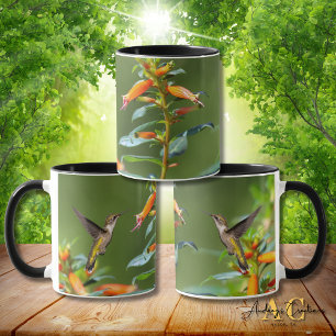 Caneca Beija-flor-de-garganta-rubí "em Cuphea"