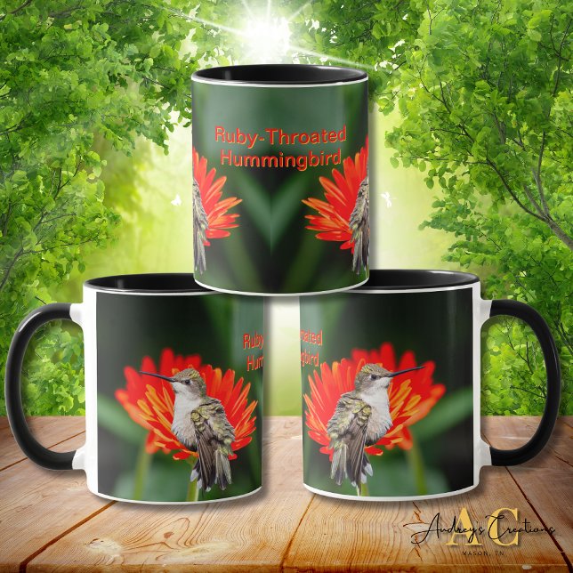Caneca Beija-flor-de-garganta-rubia "Gerber Daisys" (Criador carregado)
