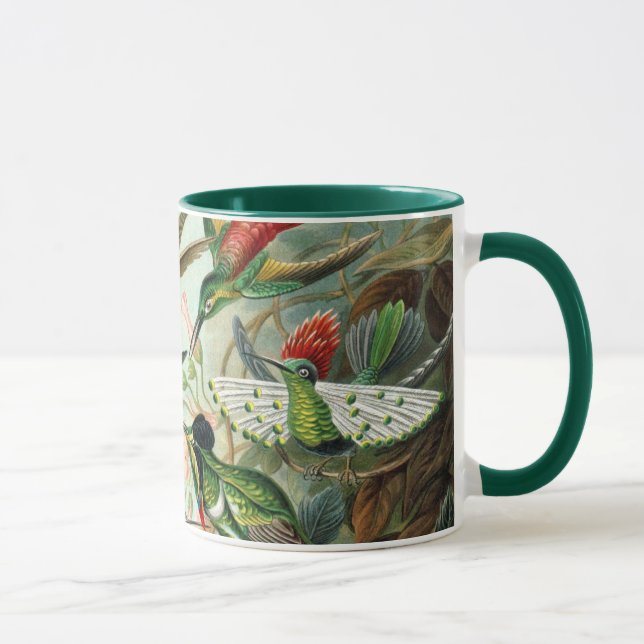 Caneca Beija-flores por Ernst Haeckel, Árvores de Pássaro (Direita)