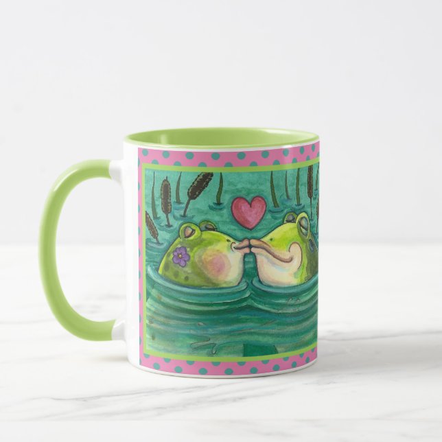 CANECA BEIJANDO SAPOS COLORIDOS E BONITOS POND ROMANCE, E (Esquerda)