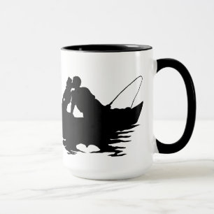 Caneca Beijar o Casal de pesca Silhouette Mug Personaliza