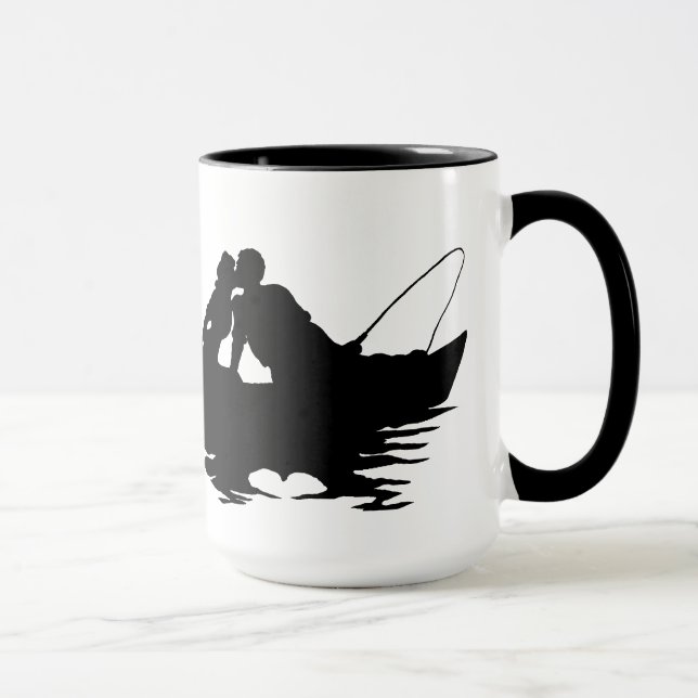 Caneca Beijar o Casal de pesca Silhouette Mug Personaliza (Direita)