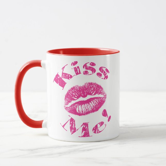 Caneca Beije-me! Lábios Rosas (Esquerda)