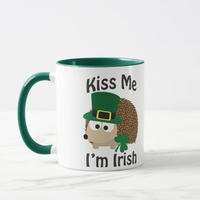 Caneca Beije-me Sou Irlandês Hedgehog (Esquerda)