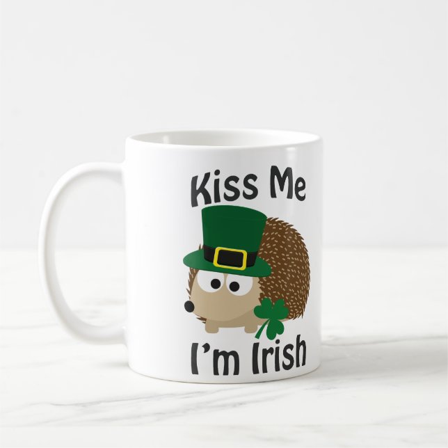 Caneca Beije-me Sou Irlandês Hedgehog (Esquerda)