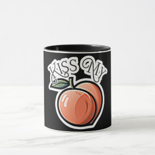 Caneca Beije meus pêssegos engraçados Frutas