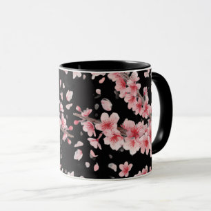 Caneca Beijo de Cerejeira Japonesa Rosa Branco