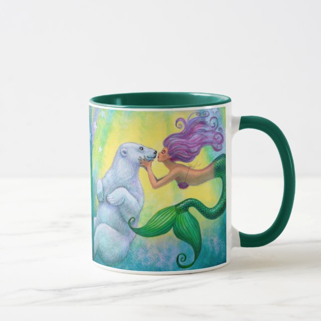 Caneca Beijo do urso polar da sereia (Direita)