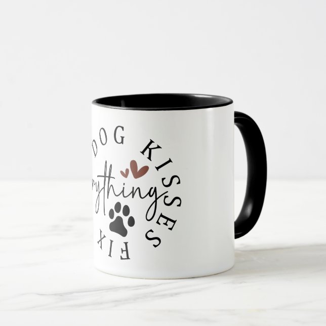 Caneca Beijos de Cachorro Curam Tudo (Frente Esquerda)