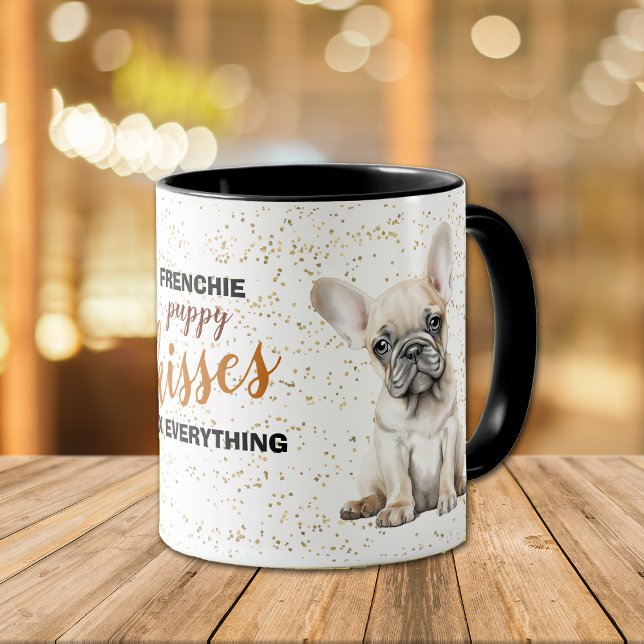 Caneca Beijos de Cachorro da Raça Bulldog Francês Corrige (Criador carregado)