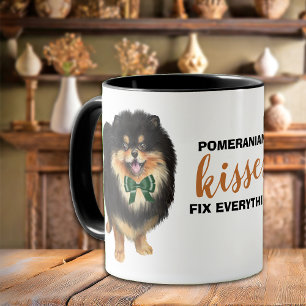 Caneca Beijos Pomeranianos De Tan Preto Corrigem Tudo Mug