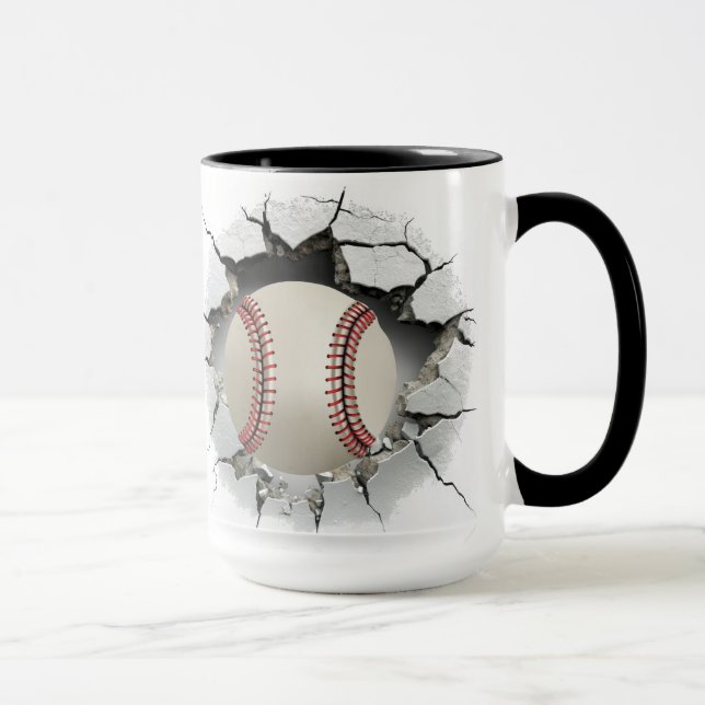Caneca Beisebol atravessando um buraco na parede (Direita)