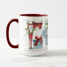 Caneca Bela Arte Folclórica Ilustrada Xmas Personalizados