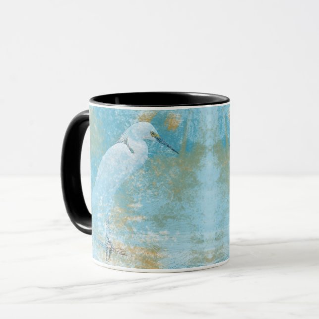 Caneca Bela Ave de Baixo Egret (Frente Esquerda)