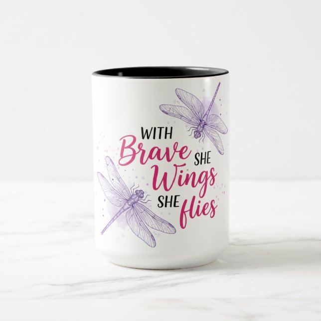 Caneca Bela Citação Inspiradora de Libélula (Centro)