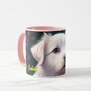 Caneca Bela Coleção De Cão E Rosa