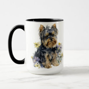 CANECA BELA COR DA ÁGUA YORKSHIRE TERRIER DOG