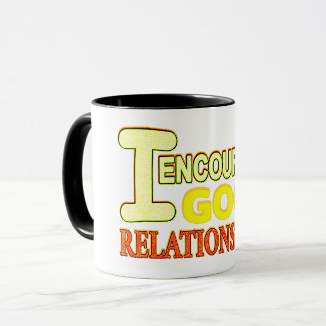 Caneca Bela expressão Design BEM RELAÇÕES. Comprar Agora (Frente Esquerda)