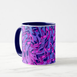 Caneca Bela Música Cor Vibrante Design Animado