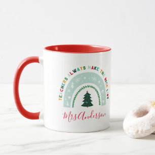 Caneca Bela oferta de arco-íris de Natal