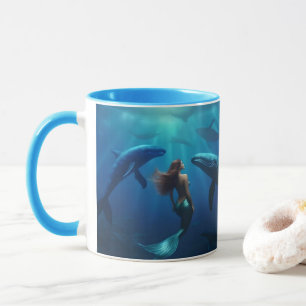 Caneca Bela Sereia Nadando Com Baleias Jubarte,