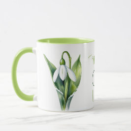 Caneca Belas flores de nascimento de Janeiro Flor de neve