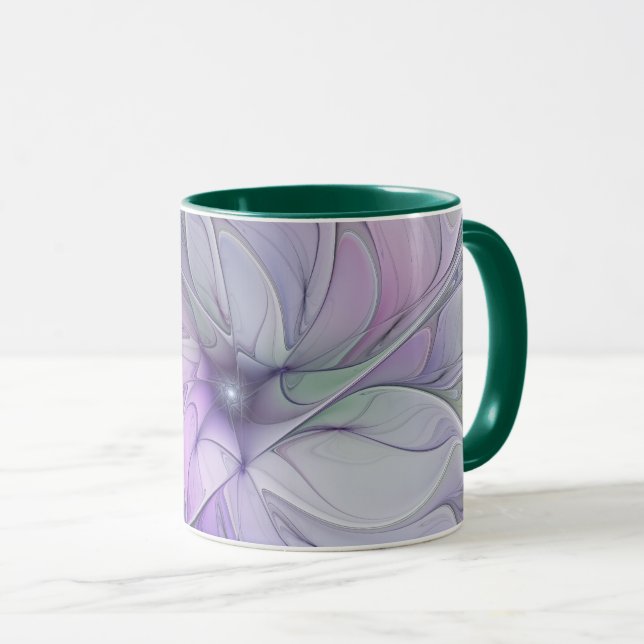 Caneca Beleza Deslumbrante Arte Fractal Abstrata Moderna  (Frente Esquerda)