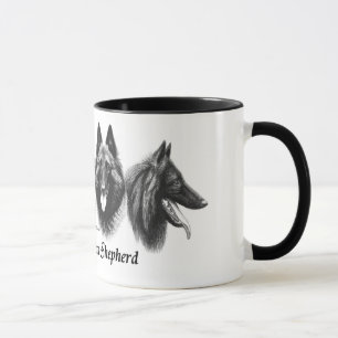 Caneca belga de Tervuren Malinois Groenendael do