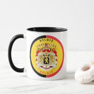 Caneca Bélgica België Brasão de Armas Forma Circular
