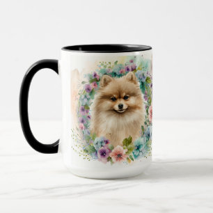 CANECA BELO CACHORRO POMERANIANO DE ÁGUA FLUFADA