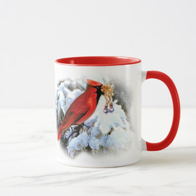 Caneca Belo Cardinal Vermelho de Natal Bem-vindo ao Natal (Direita)