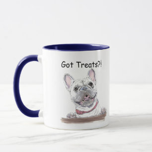 Caneca Belo Desenho Feliz do Bulldog Francês   Recebeu T