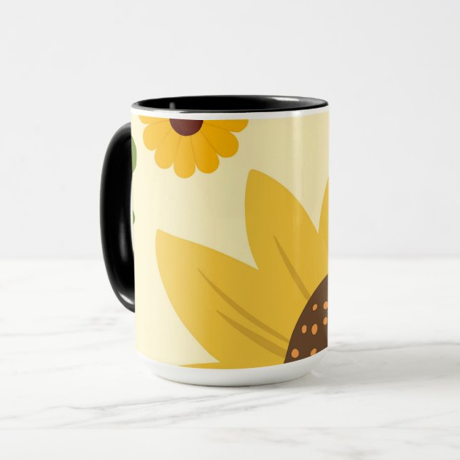 Caneca Belo Design de Girassol (Frente Esquerda)