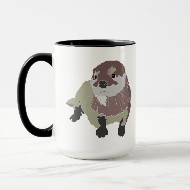 Caneca belo design de lontra Combo Mug, 15 oz (Esquerda)