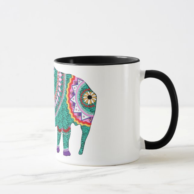 Caneca Belo Elefante Ornamentado (Direita)