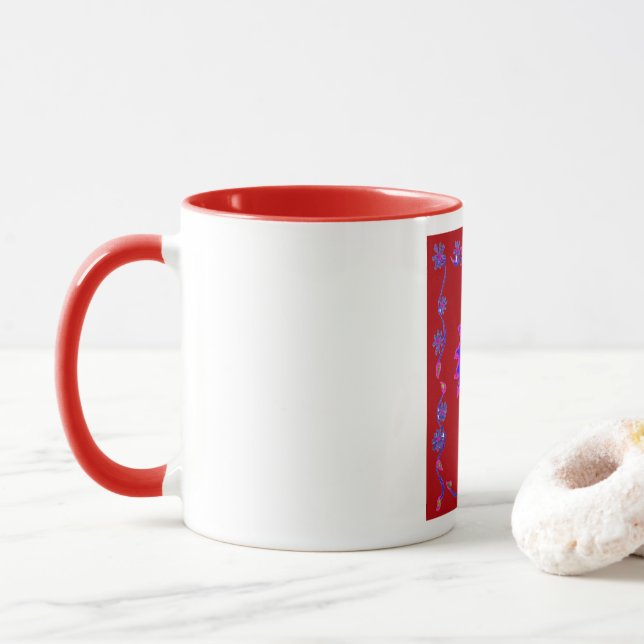 Caneca Belo Incrível Motif Mehndi Maroon Art. (Com Donut)