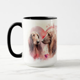 CANECA BELO PAR DE ÁGUA DOS CÃES DE HOUND AFEGANOS