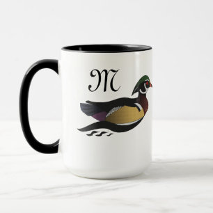 Caneca Belo Pato de Madeira Nadando