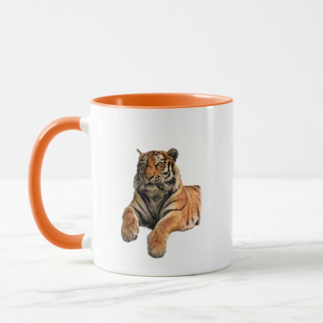 Caneca Belo Tigre de Bengala Rosto e Foto de Pinças (Esquerda)