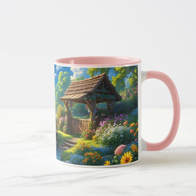 Caneca Belo Verão, ilustração colorida, (Direita)
