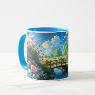 Caneca Belo Verão, ilustração colorida,
