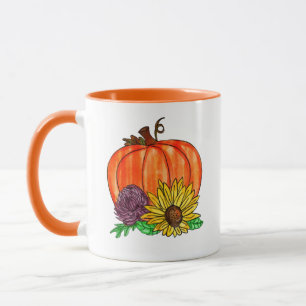 Caneca Bênçãos de outono, Girassóis, Mães e abóbora