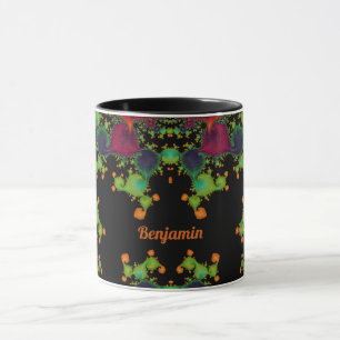 Caneca BENJAMIN ~ Cor - de - rosa verde preto