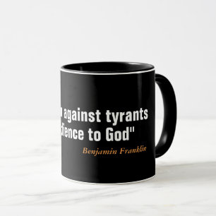Caneca Benjamin Franklin Citação sobre a rebelião